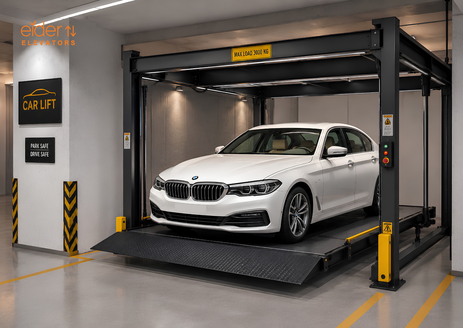 Car Lift installed by Eider Elevators, Bengaluru
